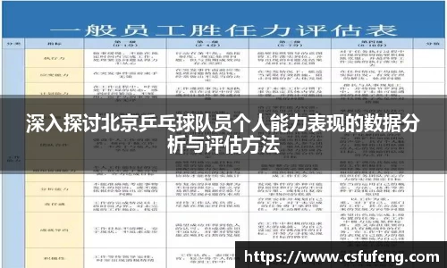 深入探讨北京乒乓球队员个人能力表现的数据分析与评估方法